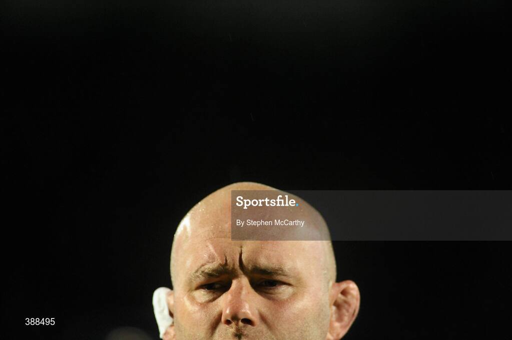 21 November 2009; John Hayes, Ireland, during the national anthem. Autumn International Guinness Series 2009, Ireland v Fiji, Royal Dublin Society, Ballsbridge, Dublin. Picture credit: Stephen McCarthy / SPORTSFILE