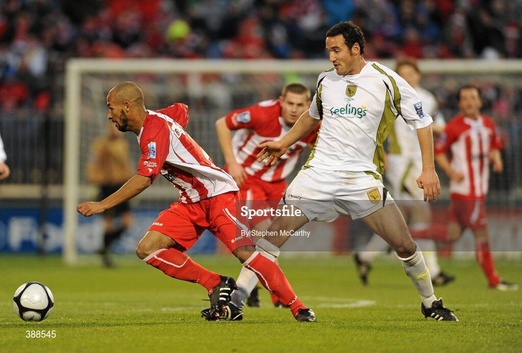 22 November 2009; Romauld Boco, Sligo Rovers, in action against Eamon Zayed, Sporting Fingal. FAI Ford Cup Final, Sligo Rovers v Sporting Fingal, Tallaght Stadium, Dublin. Picture credit: Stephen McCarthy / SPORTSFILE