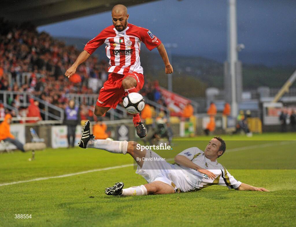 22 November 2009; Romauld Boco, Sligo Rovers, in action against Eamon Zayed, Sporting Fingal. Sligo Rovers v Sporting Fingal - FAI Ford Cup Final, Tallaght Stadium, Dublin. Picture credit: Barry Cregg / SPORTSFILE