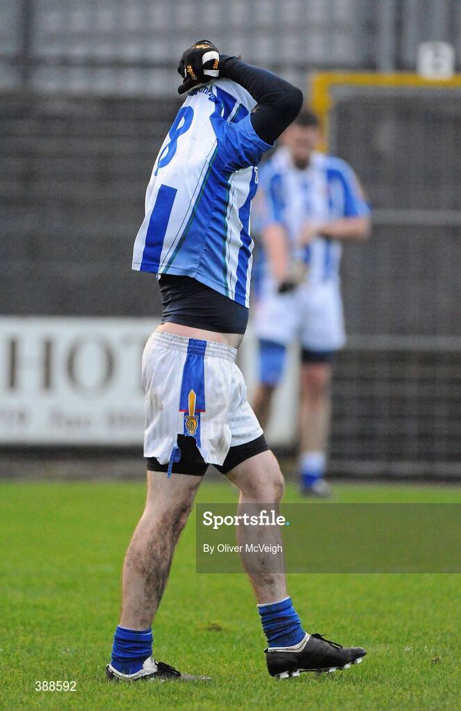 22 November 2009; A dejected Michael MacAuley, Ballyboden St Enda's, at the final whistle. Garrycastle v Ballyboden St Enda's - AIB GAA Football Leinster Club Senior Championship Semi-Final, Cusack Park, Mullingar, Co. Westmeath. Picture credit: Oliver McVeigh / SPORTSFILE