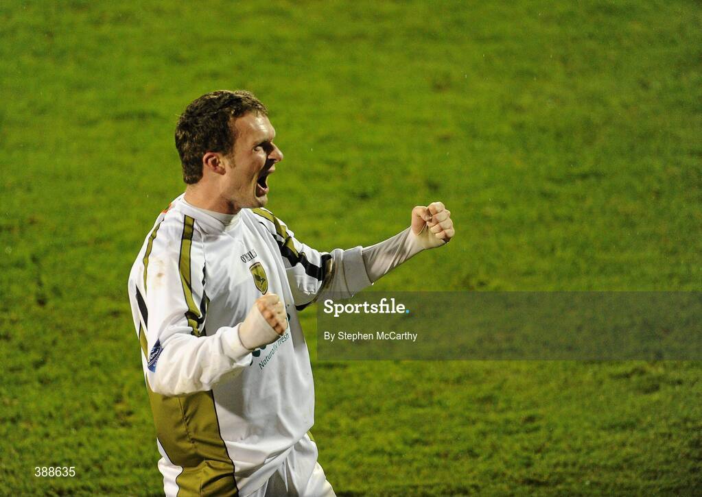 22 November 2009; Conan Byrne, Sporting Fingal, celebrates after the match. FAI Ford Cup Final, Sligo Rovers v Sporting Fingal, Tallaght Stadium, Dublin. Picture credit: Stephen McCarthy / SPORTSFILE
