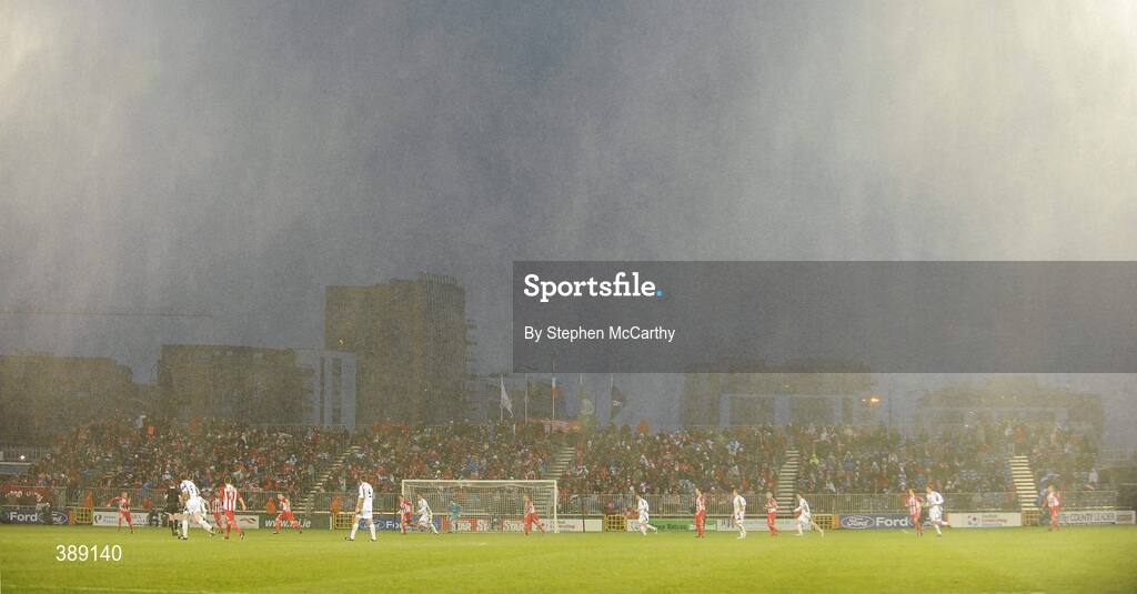 22 November 2009; A general view of Tallaght Stadium during heavy rain. FAI Ford Cup Final, Sligo Rovers v Sporting Fingal, Tallaght Stadium, Dublin. Picture credit: Stephen McCarthy / SPORTSFILE