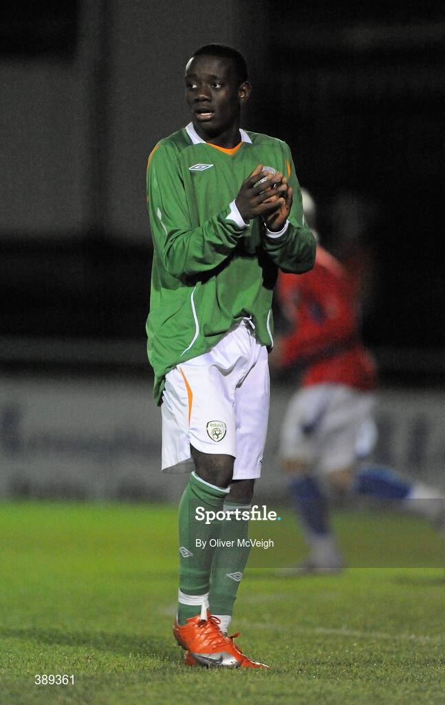 26 November 2009; Carel Tiofack, Republic of Ireland. U16 International Friendly, Republic of Ireland v Czech Republic, Kingspan Century Park, Monaghan. Picture credit: Oliver McVeigh / SPORTSFILE