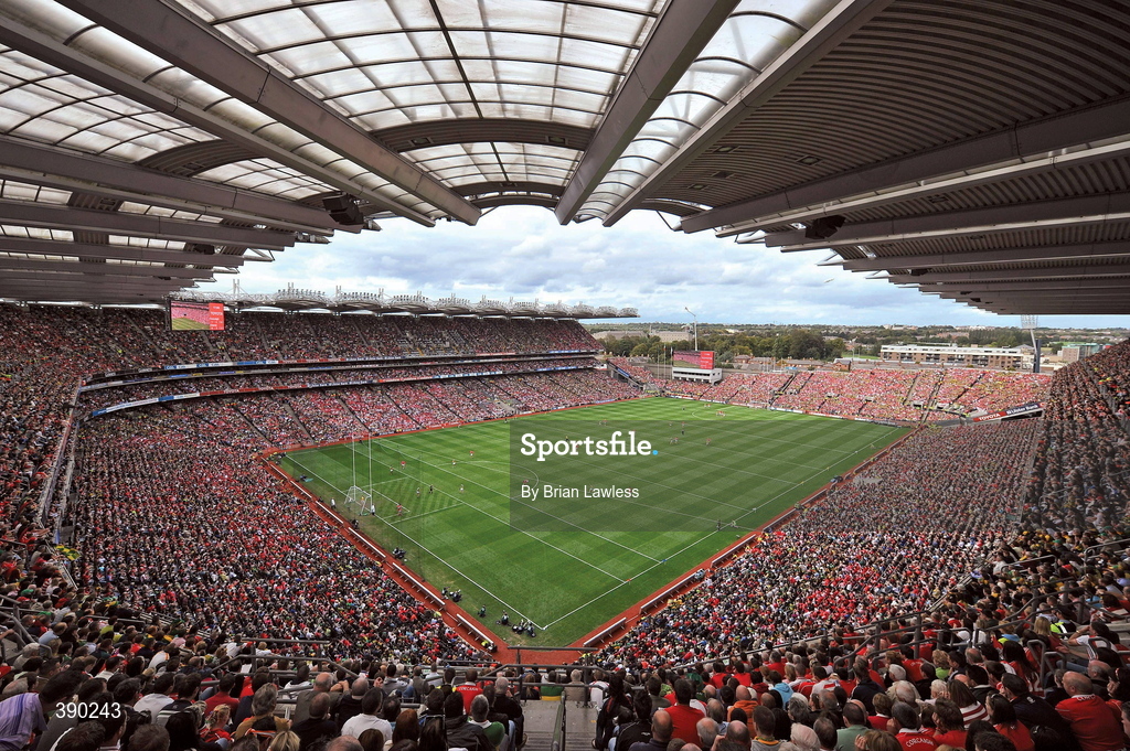 20 September 2009; Code red. A general view of Croke Park during the final. Picture credit: Brian Lawless / SPORTSFILE      This image may be reproduced free of charge when used in conjunction with a review of the book "A Season of Sundays 2009". All other usage © SPORTSFILE