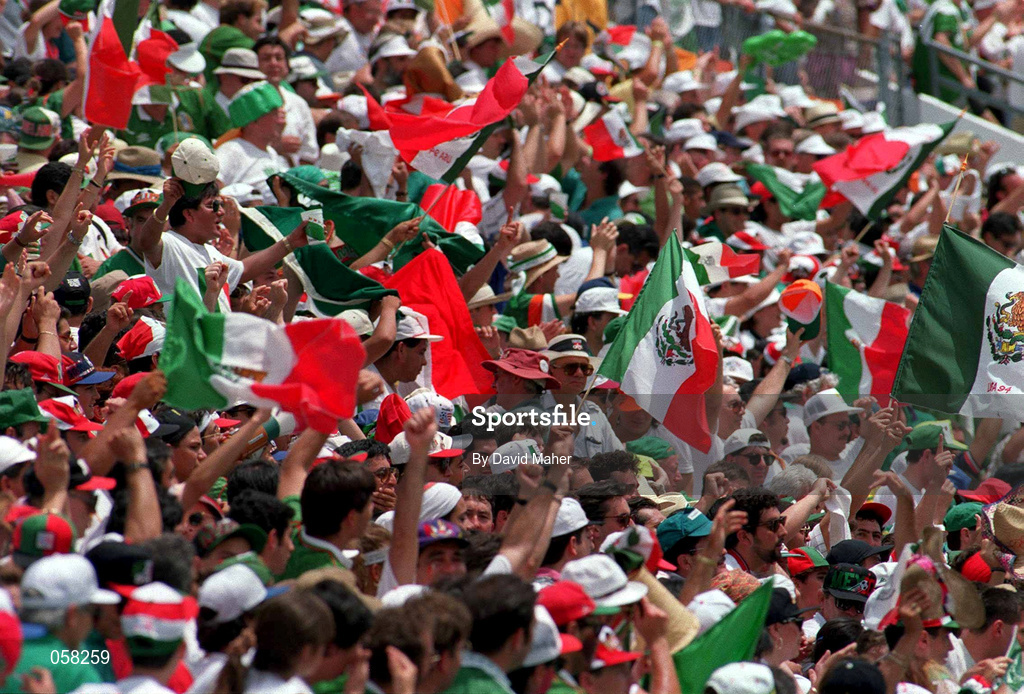 24 June 1994; Mexico soccer fans during the FIFA World Cup 1994 Group E match between Mexico and Republic of Ireland at the Citrus Bowl in Orlando, Florida, USA. Photo by David Maher/Sportsfile