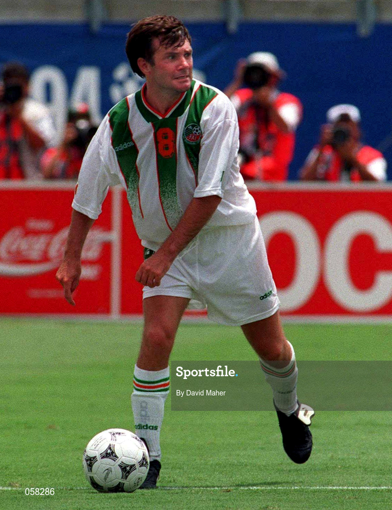 24 June 1994; Ray Houghton of Republic of Ireland during the FIFA World Cup 1994 Group E match between Mexico and Republic of Ireland at the Citrus Bowl in Orlando, Florida, USA. Photo by David Maher/Sportsfile