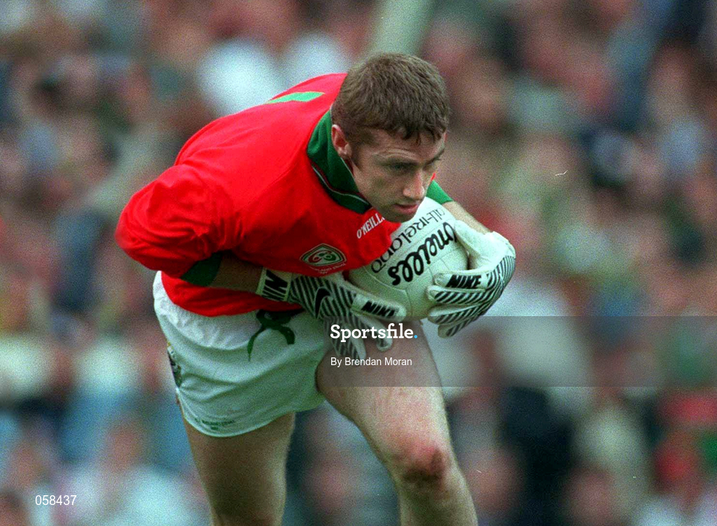 28 September 1997; Peter Burke of Mayo during the Bank of Ireland All-Ireland Senior Football Championship Final between Kerry and Mayo at Croke Park in Dublin. Photo by Brendan Moran/Sportsfile
