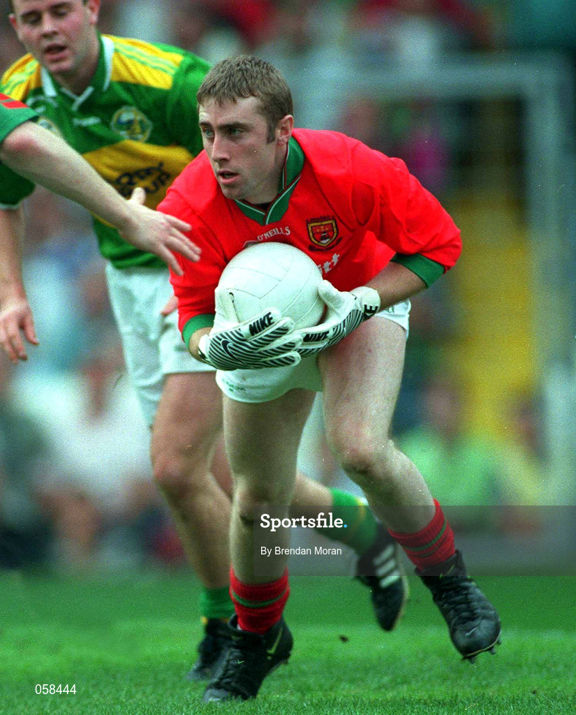 28 September 1997; Peter Burke of Mayo during the Bank of Ireland All-Ireland Senior Football Championship Final between Kerry and Mayo at Croke Park in Dublin. Photo by Brendan Moran/Sportsfile