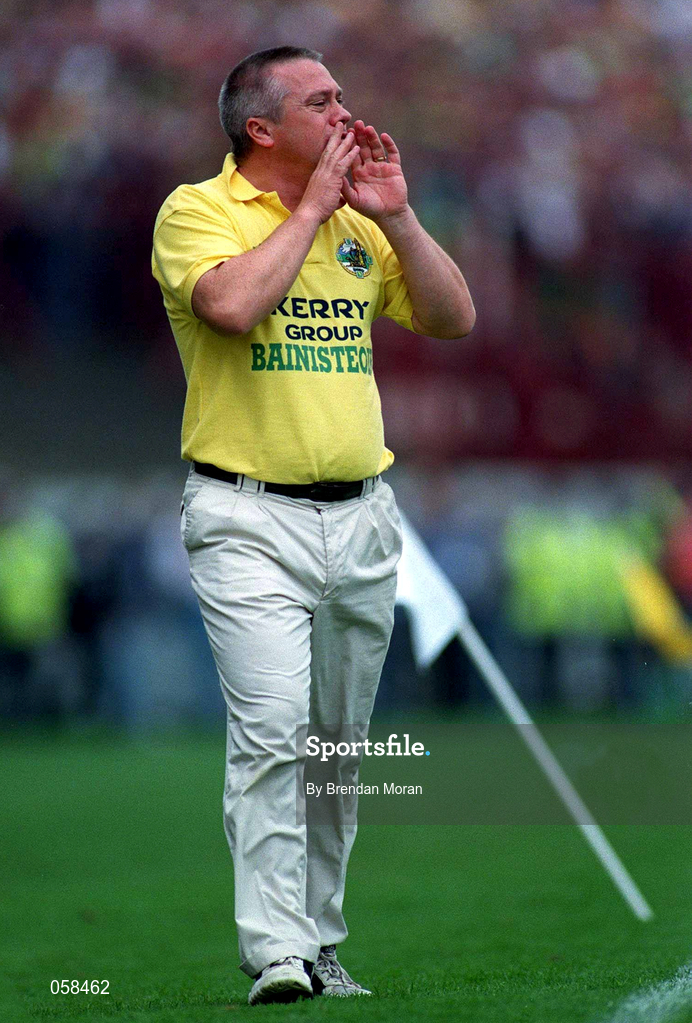 28 September 1997; Kerry manager Páidí Ó Sé during the Bank of Ireland All-Ireland Senior Football Championship Final between Kerry and Mayo at Croke Park in Dublin. Photo by Brendan Moran/Sportsfile
