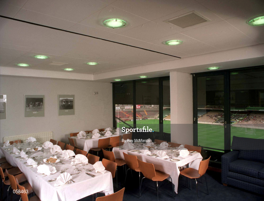 16 July 1995; Tables set for lunch in the Premium Level in the Hogan Stand for the Guinness Leinster Senior Hurling Championship Final match between Kilkenny and Offaly at Croke Park in Dublin. Photo by Ray McManus/Sportsfile