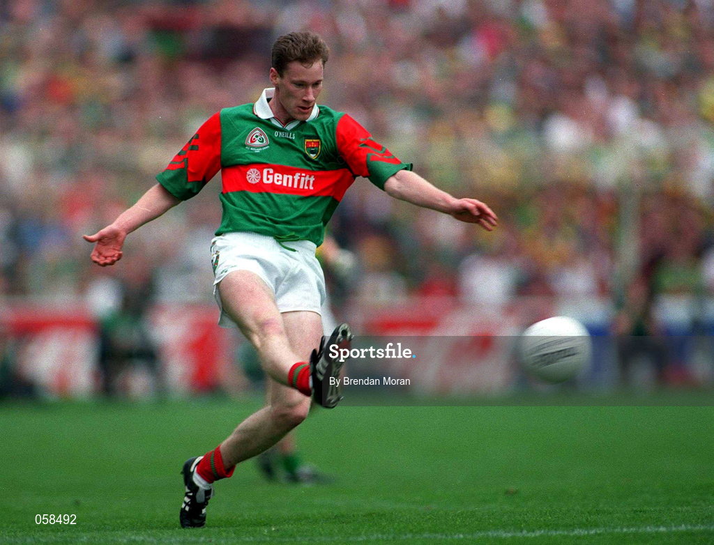 28 September 1997; James Nallen of Mayo during the Bank of Ireland All-Ireland Senior Football Championship Final between Kerry and Mayo at Croke Park in Dublin. Photo by Brendan Moran/Sportsfile