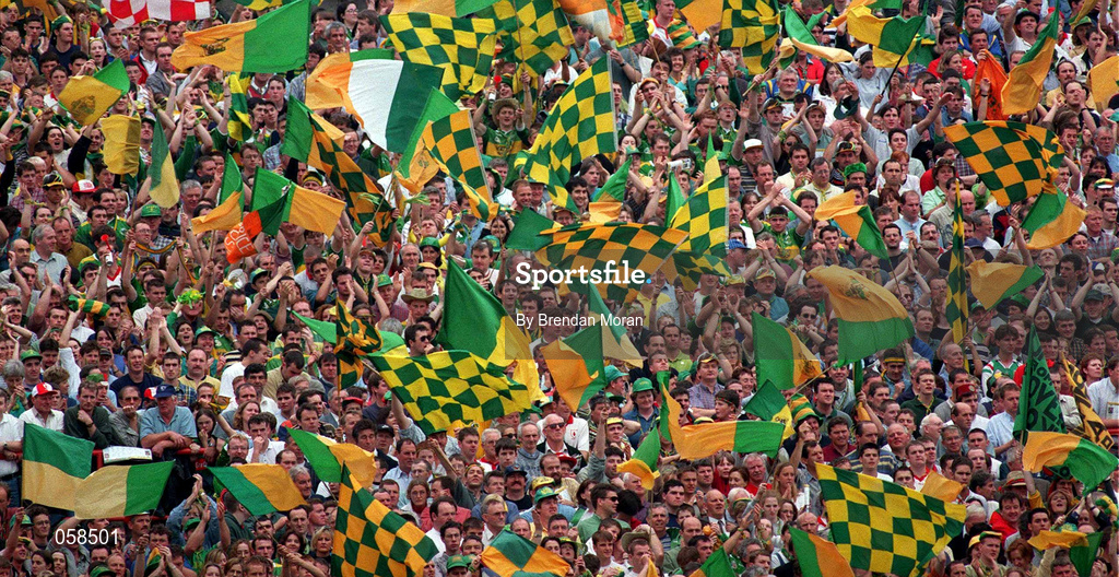 28 September 1997; Kerry supporters during the Bank of Ireland All-Ireland Senior Football Championship Final between Kerry and Mayo at Croke Park in Dublin. Photo by Brendan Moran/Sportsfile