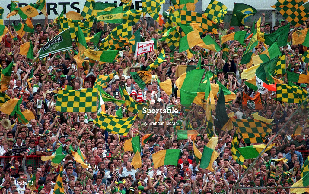 28 September 1997; Kerry supporters during the Bank of Ireland All-Ireland Senior Football Championship Final between Kerry and Mayo at Croke Park in Dublin. Photo by Brendan Moran/Sportsfile