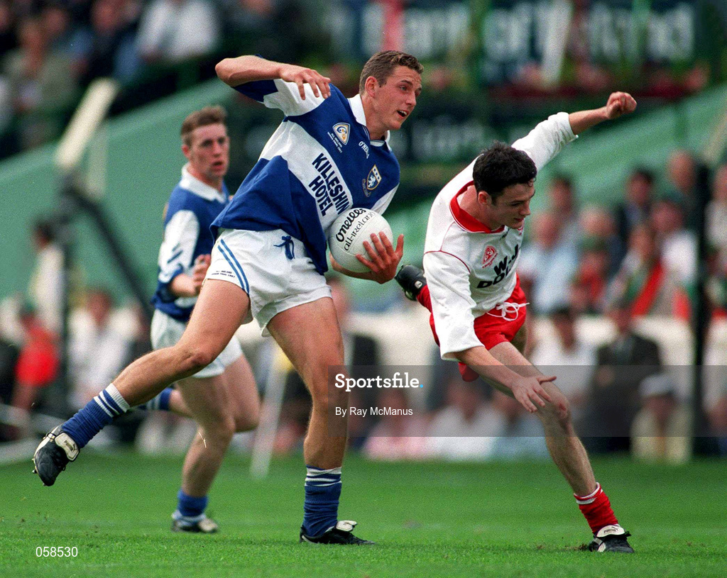 28 September 1997; Darren Rooney of Laois in action against Gary Hetherington of Tyrone during the All-Ireland Minor Football Championship Final match between Laois and Tyrone at Croke Park in Dublin. Photo by Ray McManus/Sportsfile