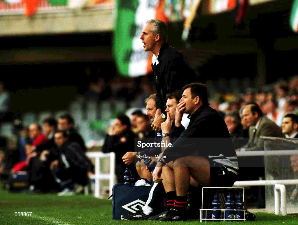 28 March 2001; Republic of Ireland manager Mick McCarthy during the 2002 FIFA World Cup Qualifier match between Andorra and Republic of Ireland at the Mini Estadi in Barcelona, Spain. Photo by David Maher/Sportsfile