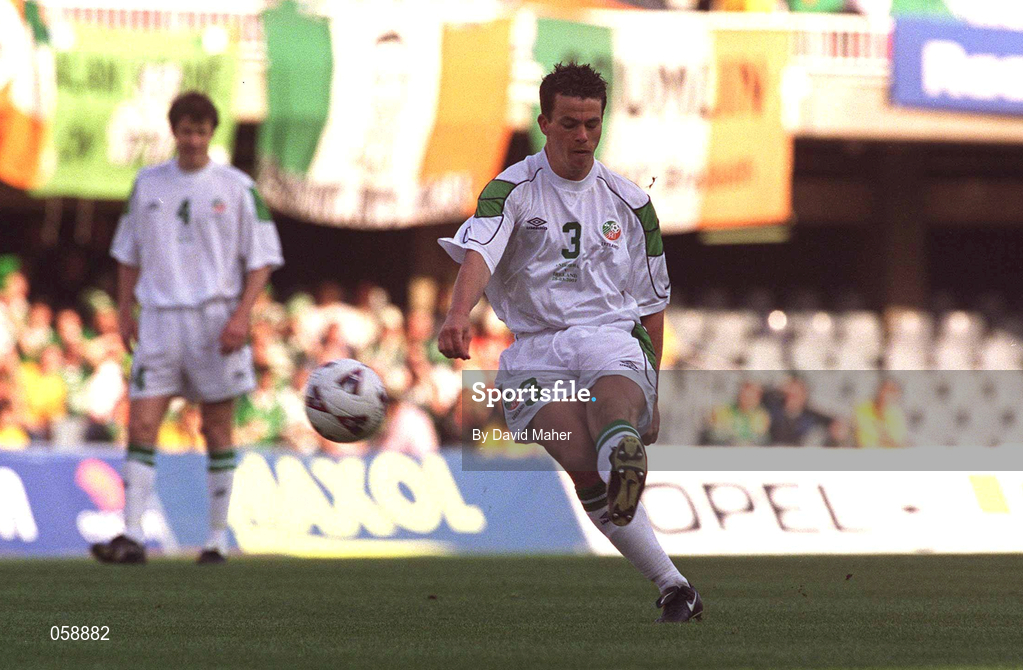 28 March 2001; Ian Harte of Republic of Ireland during the 2002 FIFA World Cup Qualifier match between Andorra and Republic of Ireland at the Mini Estadi in Barcelona, Spain. Photo by David Maher/Sportsfile