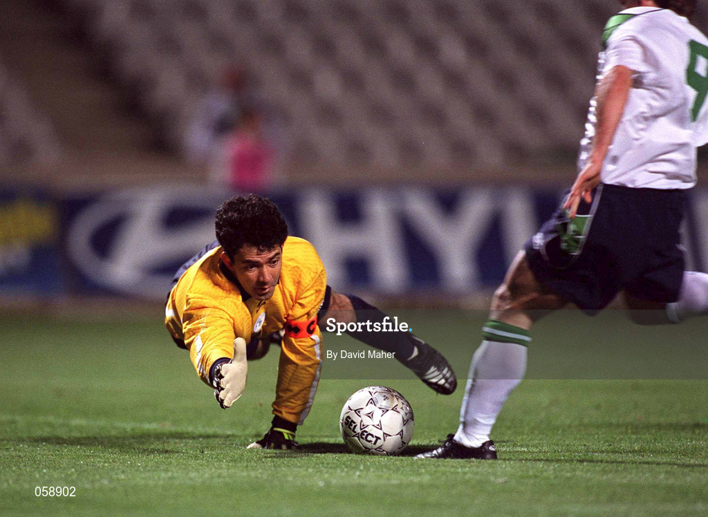 24 March 2001; Nikos Panayiotou of Cyprus during the 2002 FIFA World Cup Qualification Group 2 match between Cyprus and Republic of Ireland at GSP Stadium in Nicosia, Cyprus. Photo by David Maher/Sportsfile
