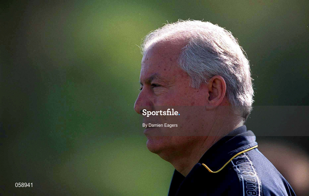 23 March 2001; Cyprus manaer Takis Charalampous during the UEFA European U21 Championship Qualification Group 2 game between Cyprus and Republic of Ireland at the GSZ Stadium in Larnaca, Cyprus. Photo by Damien Eagers/Sportsfile