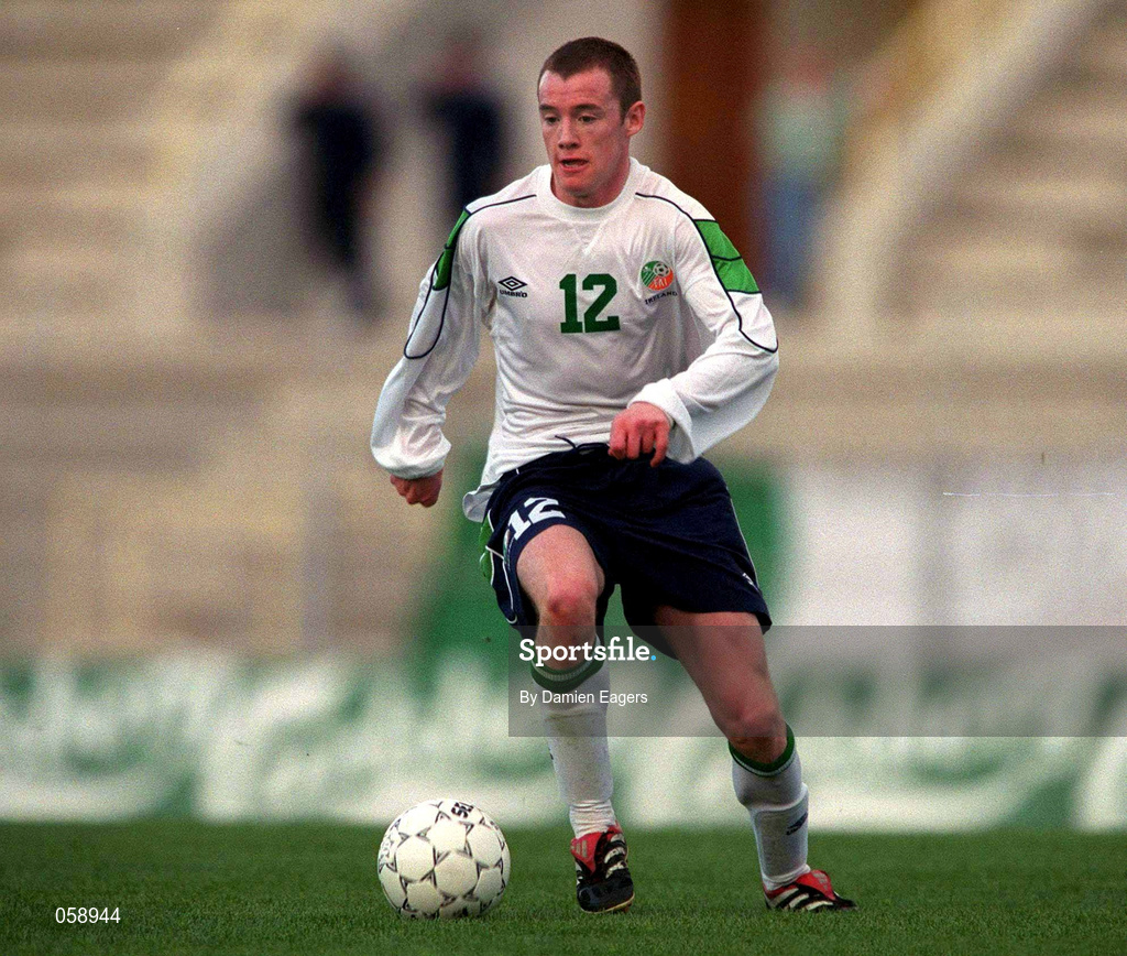23 March 2001; Alan Quinn of Republic of Ireland during the UEFA European U21 Championship Qualification Group 2 game between Cyprus and Republic of Ireland at the GSZ Stadium in Larnaca, Cyprus. Photo by Damien Eagers/Sportsfile