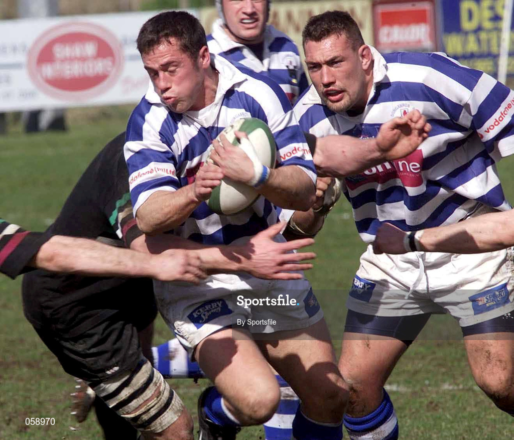 31 March 2001; Brynn Cunningham of Dungannon during the AIB All-Ireland League Division 1 match between Dungannon RFC and DLSP RFC at Stevenson Park in Dungannon, Tyrone. Photo by Sportsfile