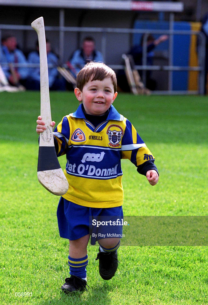 31 March 2001; One of the Sixmilebridge mascots Enna Chaplin pictured before the start of the AIB All-Ireland Senior Club Hurling Championship Semi-Final Replay match between Graigue Ballycallan and Sixmilebridge at Semple Stadium in Thurles, Tipperary. Photo by Ray McManus/Sportsfile