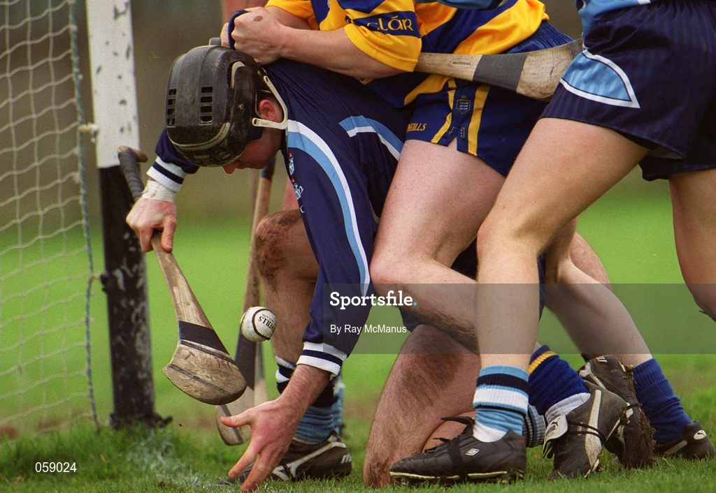 1 April 2001; Dublin goalkeeper Dermot Maguire gathers possession during the Allianz National Hurling League Division 1A match between Dublin and Clare at Parnell Park in Dublin. Photo by Ray McManus/Sportsfile