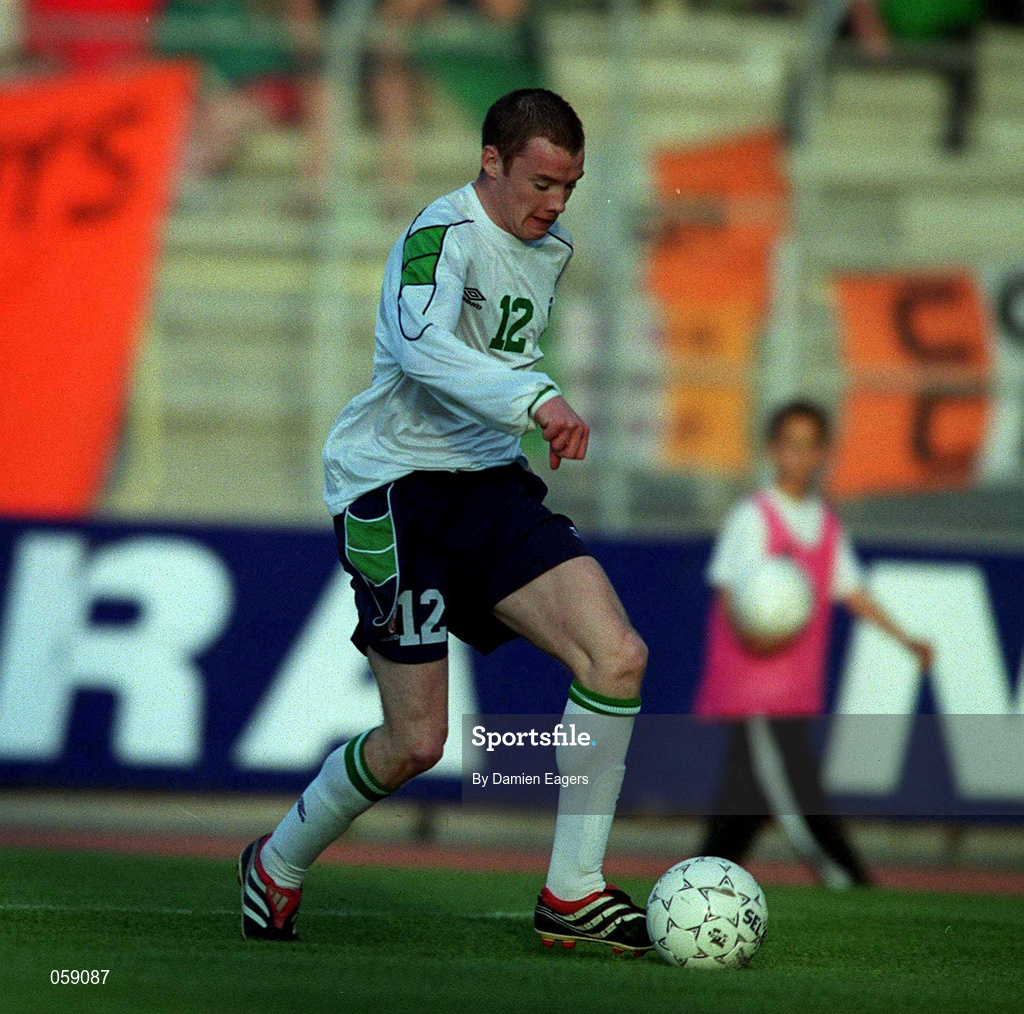 23 March 2001; Alan Quinn of Republic of Ireland during the UEFA European U21 Championship Qualification Group 2 game between Cyprus and Republic of Ireland at the GSZ Stadium in Larnaca, Cyprus. Photo by Damien Eagers/Sportsfile