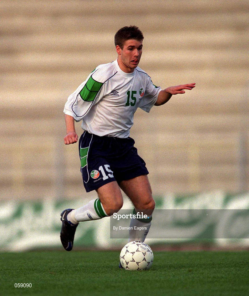 23 March 2001; Shaun Byrne of Republic of Ireland during the UEFA European U21 Championship Qualification Group 2 game between Cyprus and Republic of Ireland at the GSZ Stadium in Larnaca, Cyprus. Photo by Damien Eagers/Sportsfile
