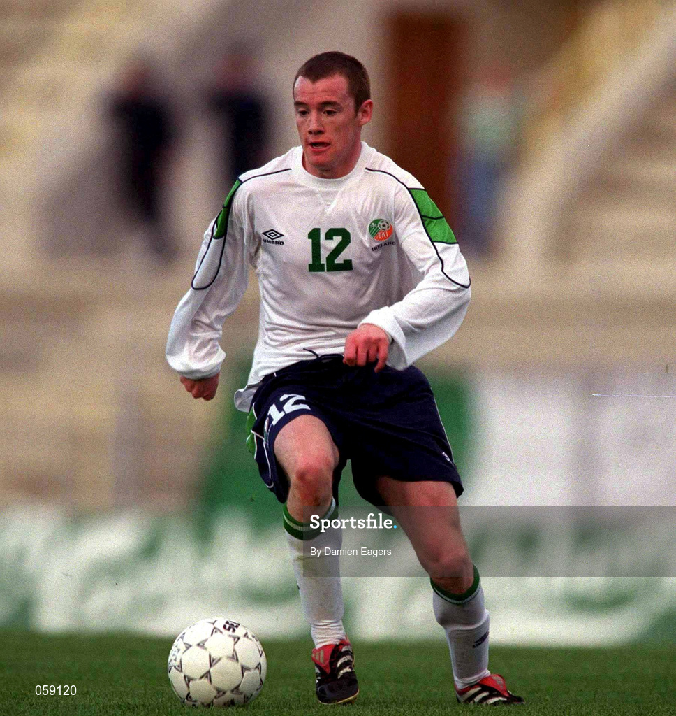 23 March 2001; Alan Quinn of Republic of Ireland during the UEFA European U21 Championship Qualification Group 2 game between Cyprus and Republic of Ireland at the GSZ Stadium in Larnaca, Cyprus. Photo by Damien Eagers/Sportsfile