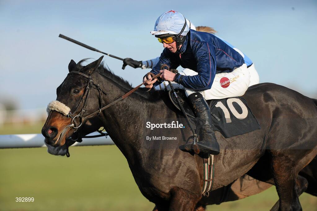 20 December 2009; Quarryfield Lass, with Conor Maxwell up, on their way to winning the I.N.H. Stallion Owners European Breeders Fund Maiden Hurdle after jumping the last. Thurles Racecourse, Thurles, Co. Tipperary. Picture credit: Matt Browne / SPORTSFILE
