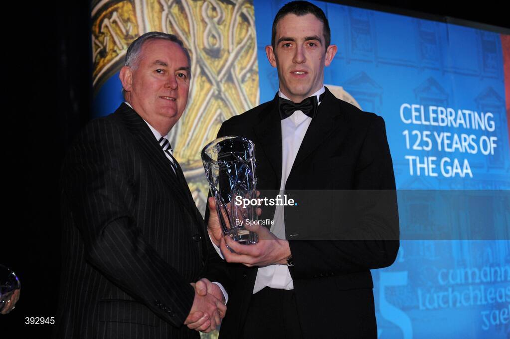 19 December 2009; Stephen Clynch, Meath, is presented with his Nicky Rackard Award by Uachtarán CLG Criostóir Ó Cuana. Christy Ring/Nicky Rackard/Lory Meagher Champion 15 & Rounder All-Star Awards 2009, Croke Park, Dublin. Photo by Sportsfile