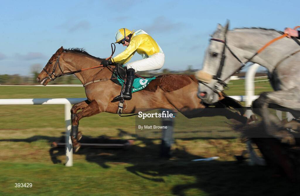 20 December 2009; Mourad, with Ruby Walsh up, jumps the last from Chicago Grey, with Alain Cawley up, during the Horse and Jockey Hotel Hurdle. Thurles Racecourse, Thurles, Co. Tipperary. Picture credit: Matt Browne / SPORTSFILE