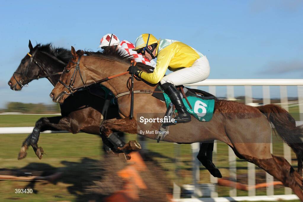 20 December 2009; Mourad, with Ruby Walsh up, jumps the fourth trailing Next Week, with Andrew McNamara up, during the Horse and Jockey Hotel Hurdle. Thurles Racecourse, Thurles, Co. Tipperary. Picture credit: Matt Browne / SPORTSFILE
