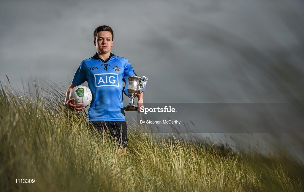 16 February 2016; In attendance at the launch of the 2016 EirGrid GAA Football U21 All-Ireland Championship launch today is Dublin U21 footballer Eoin Murchan. Dollymount Strand, Dublin. Picture credit: Stephen McCarthy / SPORTSFILE