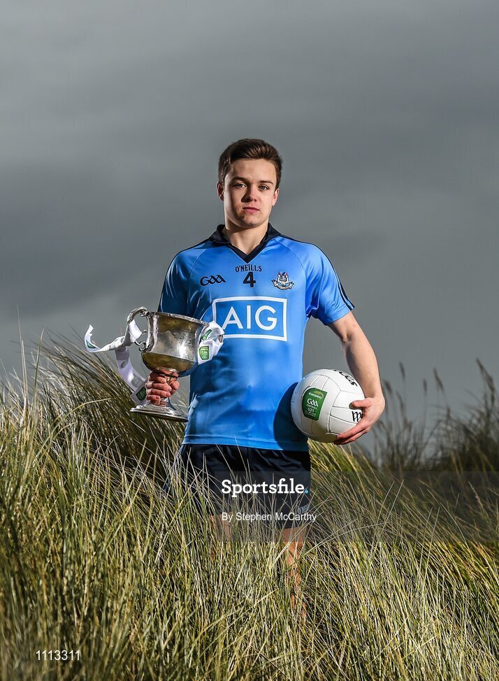16 February 2016; In attendance at the launch of the 2016 EirGrid GAA Football U21 All-Ireland Championship launch today is Dublin U21 footballer Eoin Murchan. Dollymount Strand, Dublin. Picture credit: Stephen McCarthy / SPORTSFILE