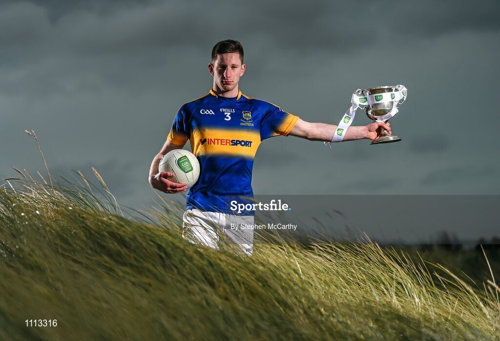 16 February 2016; In attendance at the launch of the 2016 EirGrid GAA Football U21 All-Ireland Championship launch today is U21 Tipperary footballer Jimmy Feehan. Dollymount Strand, Dublin. Picture credit: Stephen McCarthy / SPORTSFILE