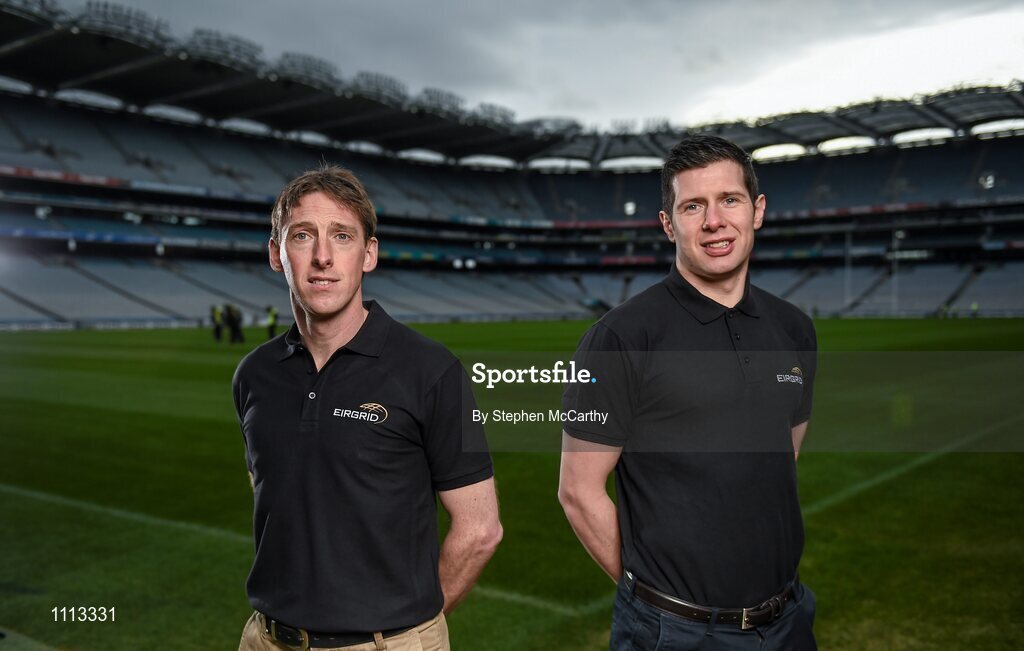 16 February 2016; In attendance at the launch of the 2016 EirGrid GAA Football U21 All-Ireland Championship launch today are  EirGrid GAA Football U21 All-Ireland Championship ambassadors Trevor Giles, former Meath footballer, left, and Sean Cavanagh, Tyrone footballer. Croke Park, Dublin. Picture credit: Stephen McCarthy / SPORTSFILE