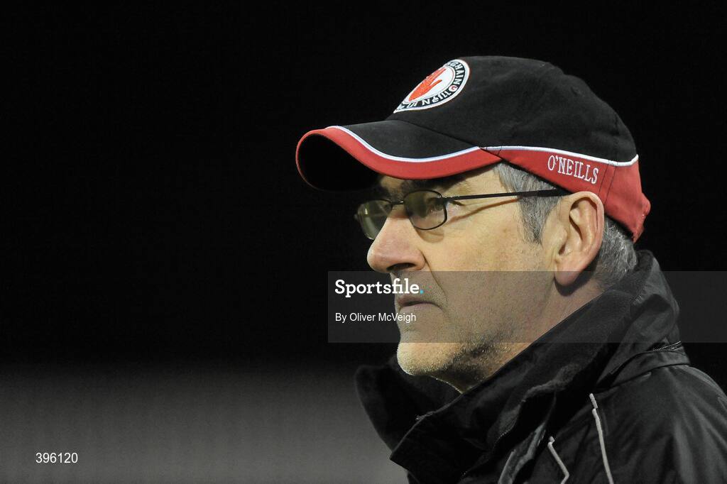 20 January 2010; Tyrone manager Mickey Hatre. Barrett Sports Lighting Dr. McKenna Cup, Group B, Donegal v Tyrone, MacCumhaill Park, Ballybofey, Co. Donegal. Picture credit: Oliver McVeigh / SPORTSFILE
