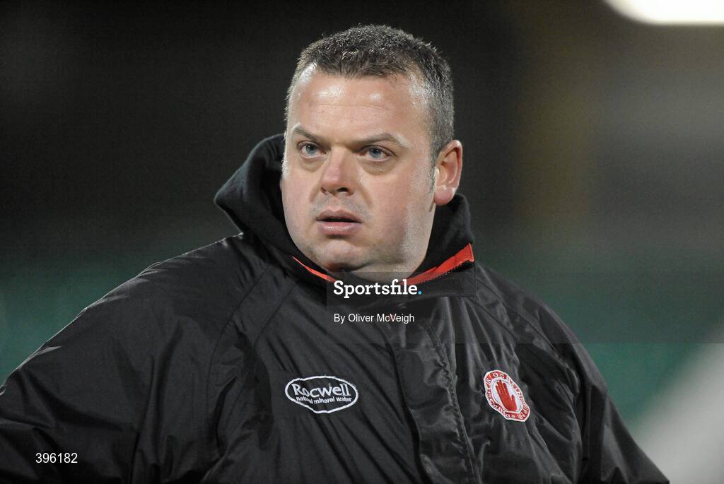 20 January 2010; Tyrone trainer Fergal McCann. Barrett Sports Lighting Dr. McKenna Cup, Group B, Donegal v Tyrone, MacCumhaill Park, Ballybofey, Co. Donegal. Picture credit: Oliver McVeigh / SPORTSFILE