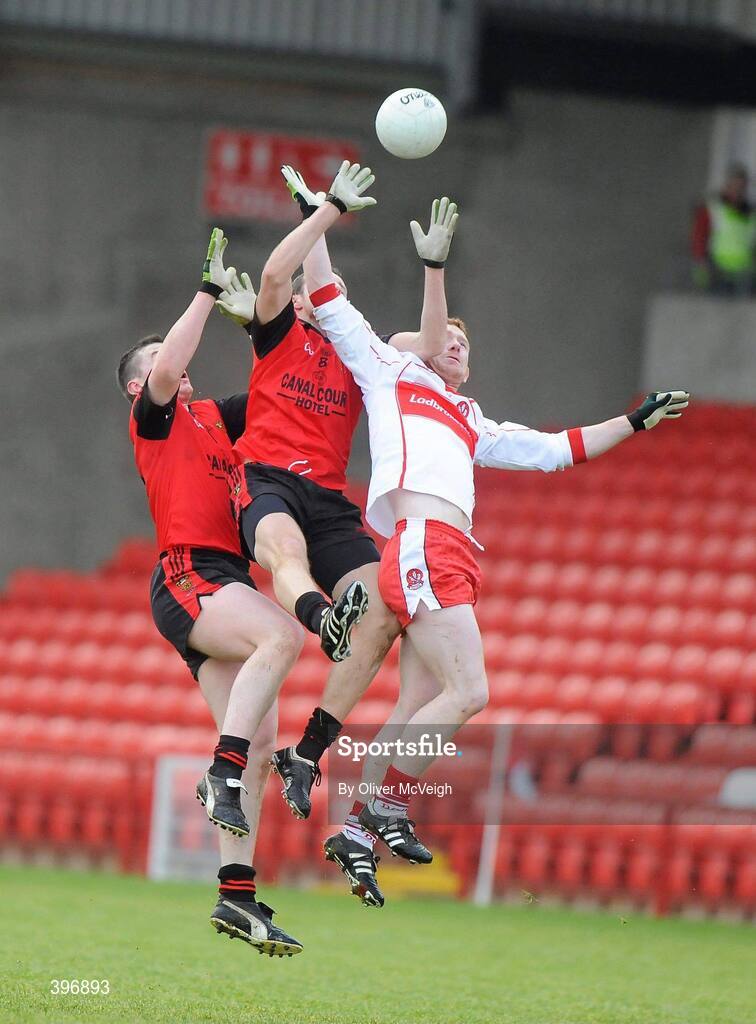24 January 2010; Fergal Doherty, Derry, in action against Ambrose Rodgers, Down. Barrett Sports Lighting Dr. McKenna Cup, Group C, Derry v Down, Celtic Park, Derry. Picture credit: Oliver McVeigh / SPORTSFILE