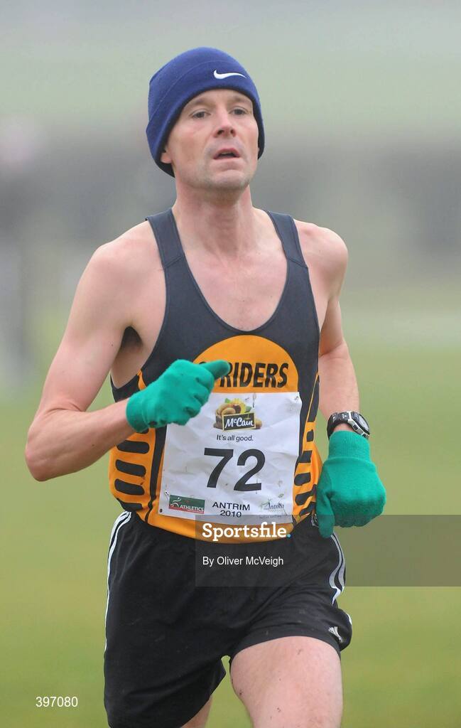 23 January 2010; Mark Wright, Annadale Striders, in action during the Male Masters race. Antrim IAAF International Cross Country, Greenmount Campus, Belfast, Co. Antrim. Picture credit: Oliver McVeigh / SPORTSFILE