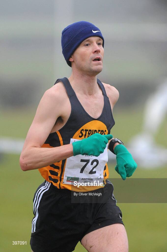 23 January 2010; Mark Wright, Annadale Striders, in action during the Male Masters race. Antrim IAAF International Cross Country, Greenmount Campus, Belfast, Co. Antrim. Picture credit: Oliver McVeigh / SPORTSFILE