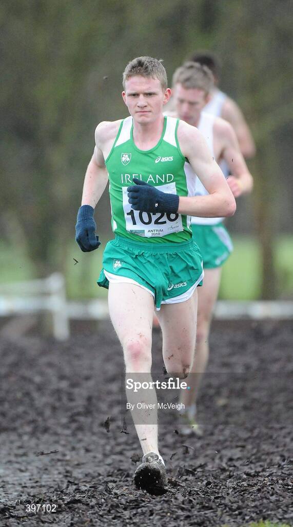 23 January 2010; Liam Brady, Tullamore Harriers, Ireland, in action during the IAAF Junior Mens race. Antrim IAAF International Cross Country, Greenmount Campus, Belfast, Co. Antrim. Picture credit: Oliver McVeigh / SPORTSFILE