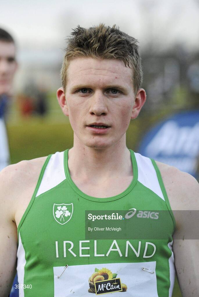 23 January 2010; Liam Brady, Tullamore Harriers, after the IAAF Junior Mens race, Antrim IAAF International Cross Country. Greenmount Campus, Belfast, Co. Antrim. Picture credit: Oliver McVeigh / SPORTSFILE