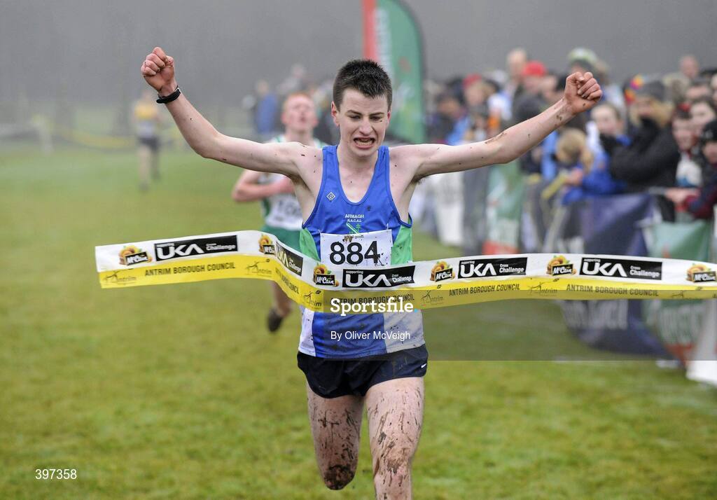23 January 2010; Stephen Kerr, Armagh AC, winning the Under 17 Boys race, Antrim IAAF International Cross Country. Greenmount Campus, Belfast, Co. Antrim. Picture credit: Oliver McVeigh / SPORTSFILE