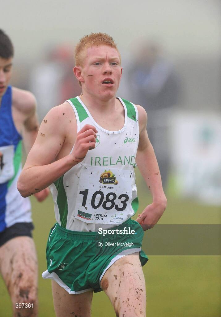 23 January 2010; Sean Tobin, Clonmel AC, in action during the Under 17 Boys race, Antrim IAAF International Cross Country. Greenmount Campus, Belfast, Co. Antrim. Picture credit: Oliver McVeigh / SPORTSFILE