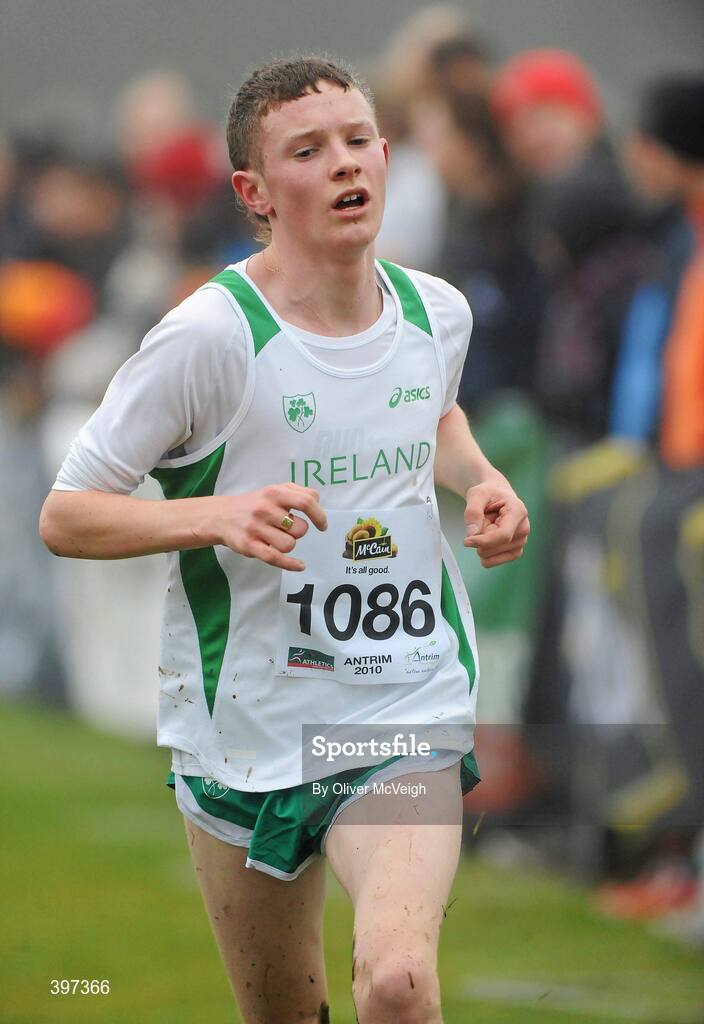 23 January 2010; Ian Hartnett, Togher AC, in action during the Under 17 Boys race, Antrim IAAF International Cross Country. Greenmount Campus, Belfast, Co. Antrim. Picture credit: Oliver McVeigh / SPORTSFILE