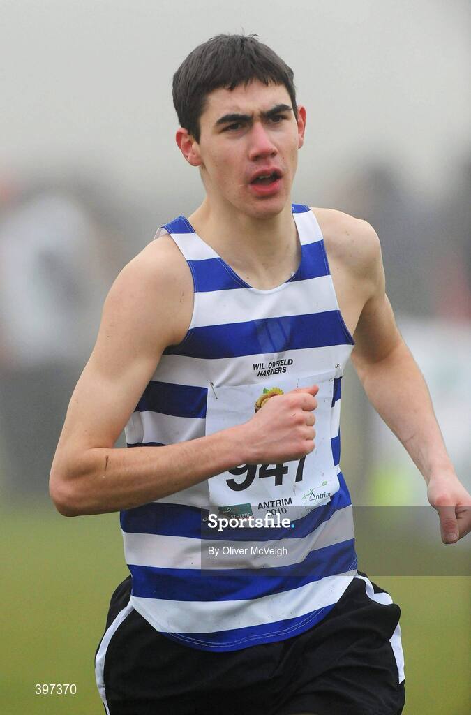 23 January 2010; Ryan Henry, Willowfield Harriers AC, in action during the Under 17 Boys race, Antrim IAAF International Cross Country. Greenmount Campus, Belfast, Co. Antrim. Picture credit: Oliver McVeigh / SPORTSFILE