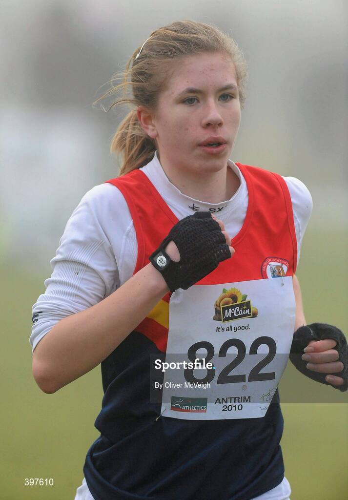 23 January 2010; Lucy Camlin, Ballyclare High School, in action during the Under 17 Girls Race. Antrim IAAF International Cross Country. Greenmount Campus, Belfast, Co. Antrim. Picture credit: Oliver McVeigh / SPORTSFILE