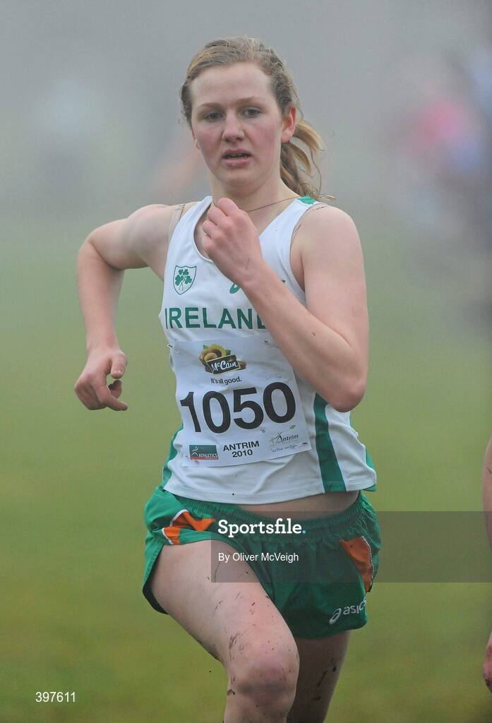 23 January 2010; Mary Mulhare, North Laois AC, in action during the Under 17 Girls Race. Antrim IAAF International Cross Country. Greenmount Campus, Belfast, Co. Antrim. Picture credit: Oliver McVeigh / SPORTSFILE